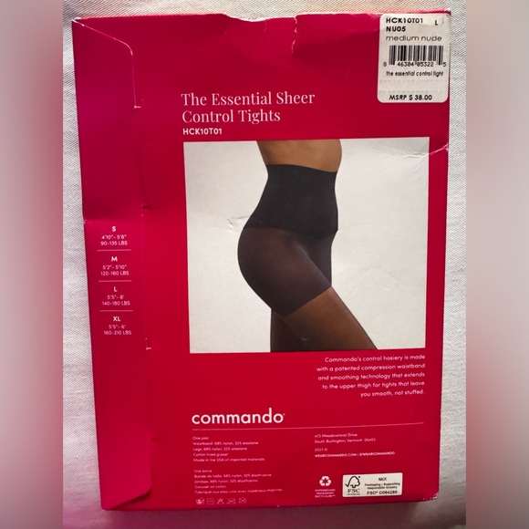 Commando Essential Sheer Control Tights Color nude Size Medium - Picture 2 of 2